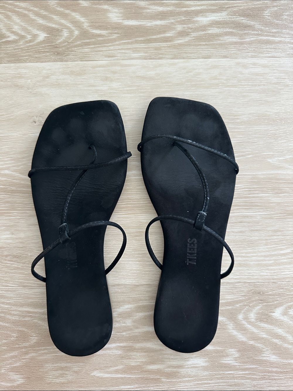 Black Tkees Strappy Square-Toe Women's Sandals